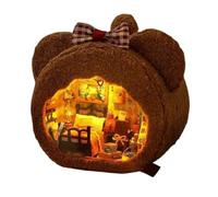 TOPBSFARNY 3D Wooden Book Stand Puzzle DIY Dollhouse Wood Nook Model Building Kit with LED Light for Adults to Build Creativity Christmas Halloween (Style A)