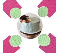 TOPBSFARNY 4 Pcs Knitting Cake Border Silicone Mold, 3D Fondant Impression Mat, Sweater Texture Design Silicone Cake Decorating Supplies for DIY Sugarcraft Paste Cupcake Baking Supplie