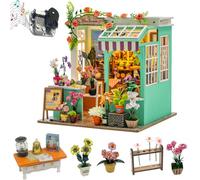 TOPBSFARNY DIY Assembly Model House for Creative Milk Tea House/Flower Shop Miniature Architectural Scene Exquisite Handmade Cottage Decor Creative Gifts for Friend and Parents (Flower Shop)