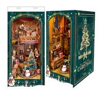 TOPBSFARNY DIY Book Nook Kit, DIY Dollhouse Booknook Bookshelf Insert Decor, 3D Wooden Puzzles with LED, Halloween Christmas Birthday Gift Home Decor for Adults