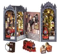 TOPBSFARNY DIY Dollhouse Book Nook Kit Spatio-temporal Trajectory 3D Wooden Puzzle Miniature House Kit for Birthday