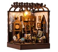TOPBSFARNY DIY Miniature House Kit 3D Cottage Bookend Wooden Assembly Handmade Bookshelf Home Decoration Creative Artistic Gift