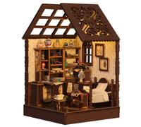 TOPBSFARNY DIY Miniature House Kit 3D Cottage Bookend Wooden Assembly Handmade Bookshelf Home Decoration Creative Artistic Gift