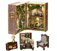 TOPBSFARNY DIY Miniature Wooden Dollhouse Kit, 3D Furniture and Room Model Can Opens Doors, Creativity Gift Idea for Valentine's Day, Birthday (Forest Wonderland)