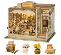 TOPBSFARNY DIY Wooden Dollhouse Kit 3D Miniature House for Adults and Teens, DIY Wooden Puzzle Tiny House Model with LED Light