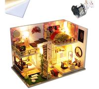 TOPBSFARNY Japanese-style Wooden Duplex Loft DIY Miniature House Kit 3D Assembled Architectural Model Handmade Gifts for Family, Friends (Bamboo Maple House)