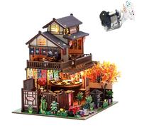 TOPBSFARNY Miniature Wooden Dollhouse Japanese Sushi House DIY Doll House Kit Villa Building 3D Model Creative Gifts for Friend and Parents (Without Dust Cover)