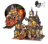 TOPBSFARNY Miniature Wooden Dollhouse with Music Movement DIY Doll House Kit Villa Building 3D Model Creative Gifts for Friend Parents (Without Dust Cover)