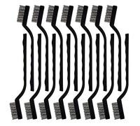 Topbuti 15 Pcs Mini Stainless Steel Wire Brush Set for Cleaning Welding Slag Rust, Wire Bristle Scratch Brush Set, Curved Handle Brushes