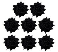 Topbuti 8 Pcs Rose Hair Clip Flower Hairpin Rose Brooch Floral Clips, Rose Flowers Mexican Hair Flowers Pin up Headpieces for Woman Girl Halloween Wedding Party Valentine Mother's Day Gift(Black)