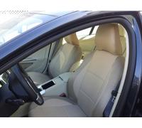 TOPCAR ATHENS MIX LEATHERETTE & SYNTHETIC TWO FRONT SEAT COVERS Fits on SEDAN & STATION WAGON MODELS UNTIL 2014 Seats (BEIGE)