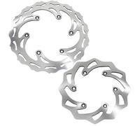 TOPCARSET 260MM 220MM Front Rear Brake Disc Rotor 2PCS Compatible with KTM 125 250 350 450 500 1994-2022, Husqvarna 125-501 FE/TE/FC/TC/TX/FX, Husaberg 125-570 TE, Motorcycle 10.2" 8.6" Brake Disc