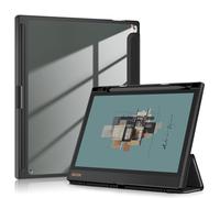 TOPCASE Case for BOOX Note Air 3 C and B/W E Ink Tablet 10.3 Inch ePaper 2023 with Pen Holder, Clear Transparent PC Back, TPU Shockproof Stand Protective Case with Car Wake/Sleep, Black