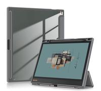 TOPCASE Case for BOOX Tablet Note Air4 C 10.3/Note Air 3 C and B/W E Ink Tablet 10.3 Inch ePaper 2023 with Pen Holder, Clear Transparent PC Back, TPU Shockproof Stand Protective Case, Grey