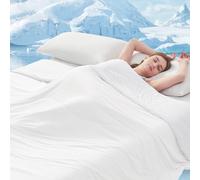 Topcee Cooling Comforter Queen Size (90"x90")-Cooling Blanket Everlasting Cold Touch for Hot Sleepers-Q-max>0.45 Double-Sided Lightweight Design Summer Ice Blanket for Night Sweats-White