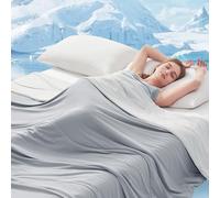 Topcee Cooling Comforter Twin Size (60"x90")-Cooling Blanket Everlasting Cold Touch for Hot Sleepers-Q-max>0.45 Double-Sided Lightweight Design Summer Ice Blanket for Night Sweats-Darkgrey