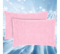 Topcee Cooling Pillow Cases, 2 Packs King Size Arc-Chill Q-Max>0.5 Ultra Soft Cool Pillowcases for Hair and Skin, Breathable Cold Pillow Case for Hot Sleepers & Night Sweats (Pink 20x36)