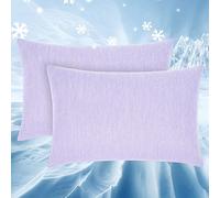 Topcee Cooling Pillow Cases, 2 Packs King Size Arc-Chill Q-Max>0.5 Ultra Soft Cool Pillowcases for Hair and Skin, Breathable Cold Pillow Case for Hot Sleepers & Night Sweats (Purple 20x36)