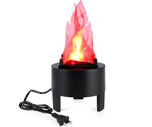 Topchances 3D Fake Flame Lamp,110V Electric Campfire Artificial Flickering Flame Table Lamp Fake Fire Light Realistic Flame Stage Effect Light for Christmas Party Festival Decoration (Flamp Lamp)