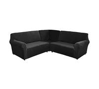 TOPCHANCES Corner Sofa Cover 5-Seater / 7 Seater L Shape Set of 3 - High Stretch Soft Velvet Corner Sectional Sofa Cover Couch Covers for L Shape Corner Sofa Furniture Protector for Living Room