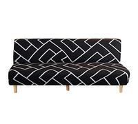 Topchances Futon Sofa Bed Cover Armless - Folding Stretch Futon Sofa Covers with No Arms, Armless Sofa Bed Slipcover Seat Couch Protector Fits for 2-3 Seater Folding Sofa Bed No Arms (Labyrinth)