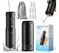 TOPCHANCES Portable Electric Travel Bidet,230ml Perineal Bottle with 8 Nozzles,5 Pressure Modes Bidet Sprayer for Personal Hygiene, Postpartum Care,Baby Wash and Elderly Use (Black, One Size)
