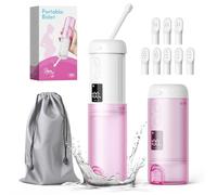 TOPCHANCES Portable Electric Travel Bidet,230ml Perineal Bottle with 8 Nozzles,5 Pressure Modes Bidet Sprayer for Personal Hygiene, Postpartum Care,Baby Wash and Elderly Use (Pink, One Size)
