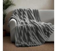 Topchances Rabbit Plush Blanket,360GSM/180GSM Double Layer Fabric Multifunctional Four Seasons Super Soft Comfortable Throw Blanket Fluffy Bed Blanket for Sofa Bed,Armchair(Dark Gray,160×200cm)
