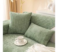 Topchances Sofa Cover 3 Seater,Chenille Sofa Slipcovers,All-Seasons Sofa Wrap with Non-Slip Silicone Particles Apply to All Kinds of Furniture Fabric Sofa Wrap (Matcha green,30x50cm 1 Piece)