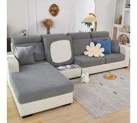Topchances Sofa Seat Cushion Covers - High Stretch Universal Elastic Sofa Cover, Non-Slip Sofa Couch Slipcovers for Sofa L Shaped Chaise Longue Furniture Protection (Weaves,Grey)