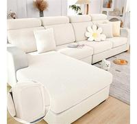 Topchances Sofa Seat Cushion Covers - High Stretch Universal Elastic Sofa Cover, Non-Slip Sofa Couch Slipcovers for Sofa L Shaped Chaise Longue Furniture Protection (Weaves, White)