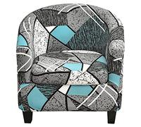 Topchances Tub Chair Covers - 2 Piece Set Removable High Stretch Printed Soft Bucket Chair Covers Armchair Slipcovers for Dining Living Room Internet Cafe Bar Office Reception