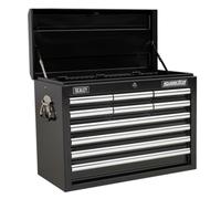 Topchest 10 Drawer With Ball Bearing Slides - Black From Sealey AP33109B Syd