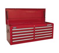 Topchest 10 Drawer with Ball Bearing Slides - Red - Sealey AP5210T New