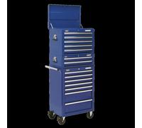 Topchest, Mid-Box & Rollcab Combination 14 Drawer with Ball-Bearing Slides - Blue
