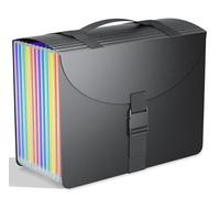 TOPCJ File Organizer with Handle,13 Pockets Expanding File Folders,Portable Accordion File Organizer for Receipt,Bill, A4/Letter Size Paper,Documents,a-z Tabs Included in Filing Folder Matte
