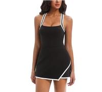 Topcloset Women's Tennis Dress Athletic Workout Dress with Built-in Shorts & Pockets, Summer Golf Dresses for Active