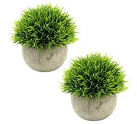 Topcloud Mini Artificial Plants, 2 Pcs Fake Plants for Bathroom/Home Office Decor, Small Artificial Faux Greenery for House Decorations