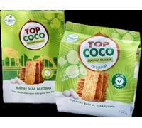 TOPCOCO Coconut Cracker Original, 150grams x 2 Packs - Authentic Vietnamese Roasted Coconut Biscuit, Made with Fresh Coconut