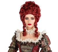 Topcosplay 50s 60s Baroque Wig Colonial 18th Century Bouffant Wig Pink Curly Queen Wigs Halloween Costume Wigs (Burgundy)