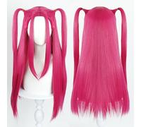Topcosplay 60cm Rose Red Wig for Girls Long Anime Cosplay Costume Wig(Rose Red)