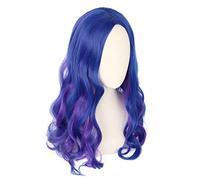 Topcosplay Cosplay Wig 15" Long Curly Wig for Girls Kids Blue and Purple Dye Wig Halloween Costume Cosplay Fancy Dress Wigs