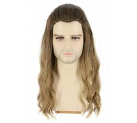 Topcosplay Men Wigs Long Curly Ash Blonde Wig Cosplay Halloween Costume Wig