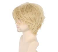 Topcosplay Women or Men Wig Blonde Short Layered Fluffy Cosplay Halloween Wigs