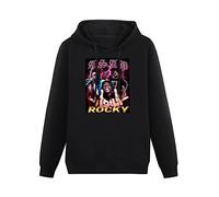 TOPCREATING Rock ASAP Rocky Cool Hoodies Long Sleeve Pullover Loose Hoody Mens Sweatershirt Size M Black