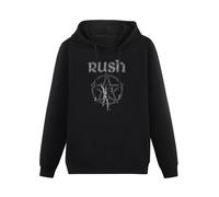 TOPCREATING Rush Starman Hoody With Drawing Pocket Hoodies Long Sleeve Pullover Loose Hoody Mens Sweatershirt Size L Black