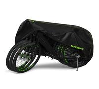 Topcrown Bike Cover Waterproof Outdoor Storage for 1/2/3 Bikes, Bicycle Cover Rain Sun UV Dust Wind Proof with Storage Bag for Mountain Road Bike/Ebike (210D Black+Green, XXXL Size for 3 bikes)