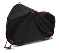 Topcrown Bike Cover Waterproof Outdoor Storage for 1 Bike, Bicycle Cover Rain Sun UV Dust Wind Proof with Storage Bag for Mountain Road Bike/Ebike (420D Black+Red, XL Size for 1 bike)