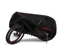 Topcrown Bike Cover Waterproof Outdoor Storage for 2 Bikes, Bicycle Cover Rain Sun UV Dust Wind Proof with Storage Bag for Mountain Road Bike/Ebike (420D Black+Red, XXL Size for 2 bikes)