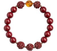 Topcrystal Feng Shui Wealth Bracelet Natural Cinnabar Quartz Bracelet Chinese Zodiac Animals Bracelet Lucky Charm Prayer Beaded Bracelet Meditation Reiki Crystal Stones Chakra Bracelet,Ox,10mm